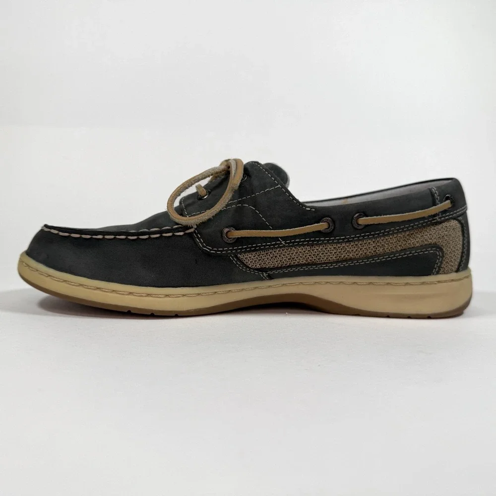 Clarks Boat Shoes Mens 9.5M Leather Gray Casual Lace Up‎ Comfort